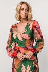 Camilla Wrap Maxi Dress | Green Multi